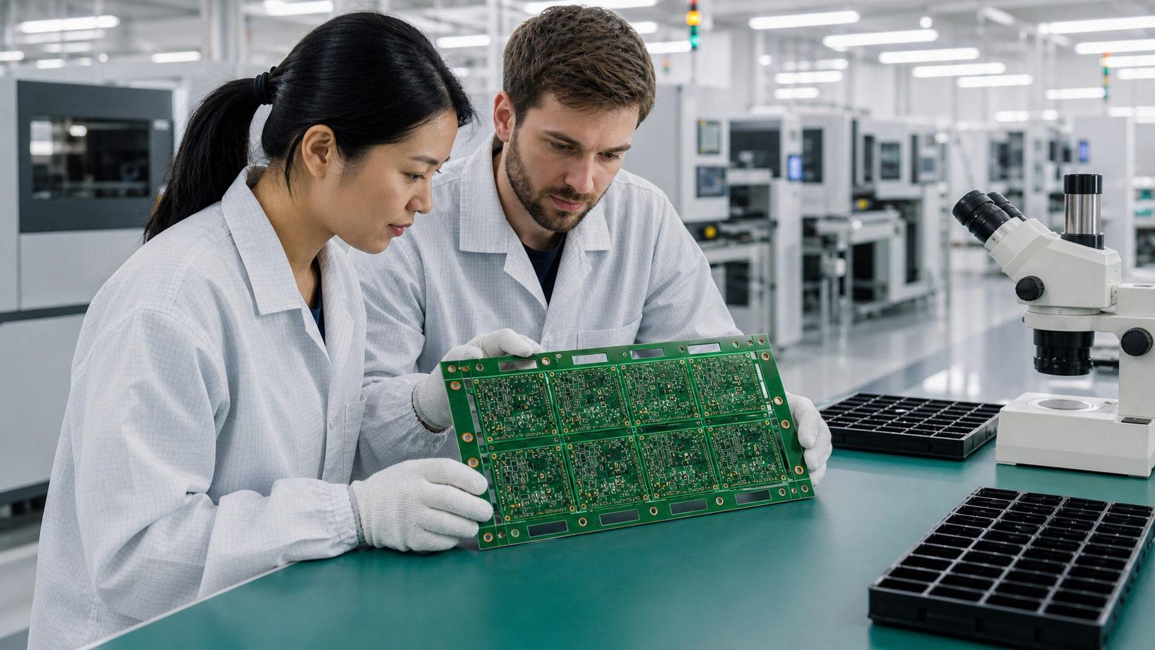 PCBA制造工程师检查SMT拼板工艺边与基准点