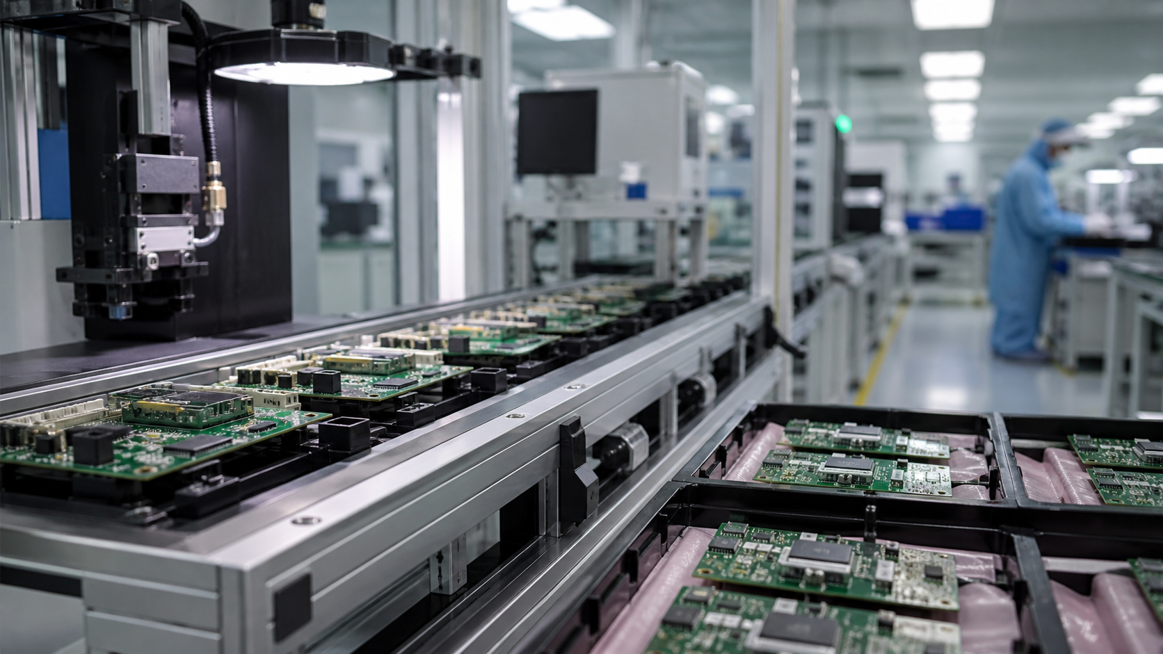Medical PCB assembly NPI line with clean trays, process fixtures and PCBA modules for California buyers