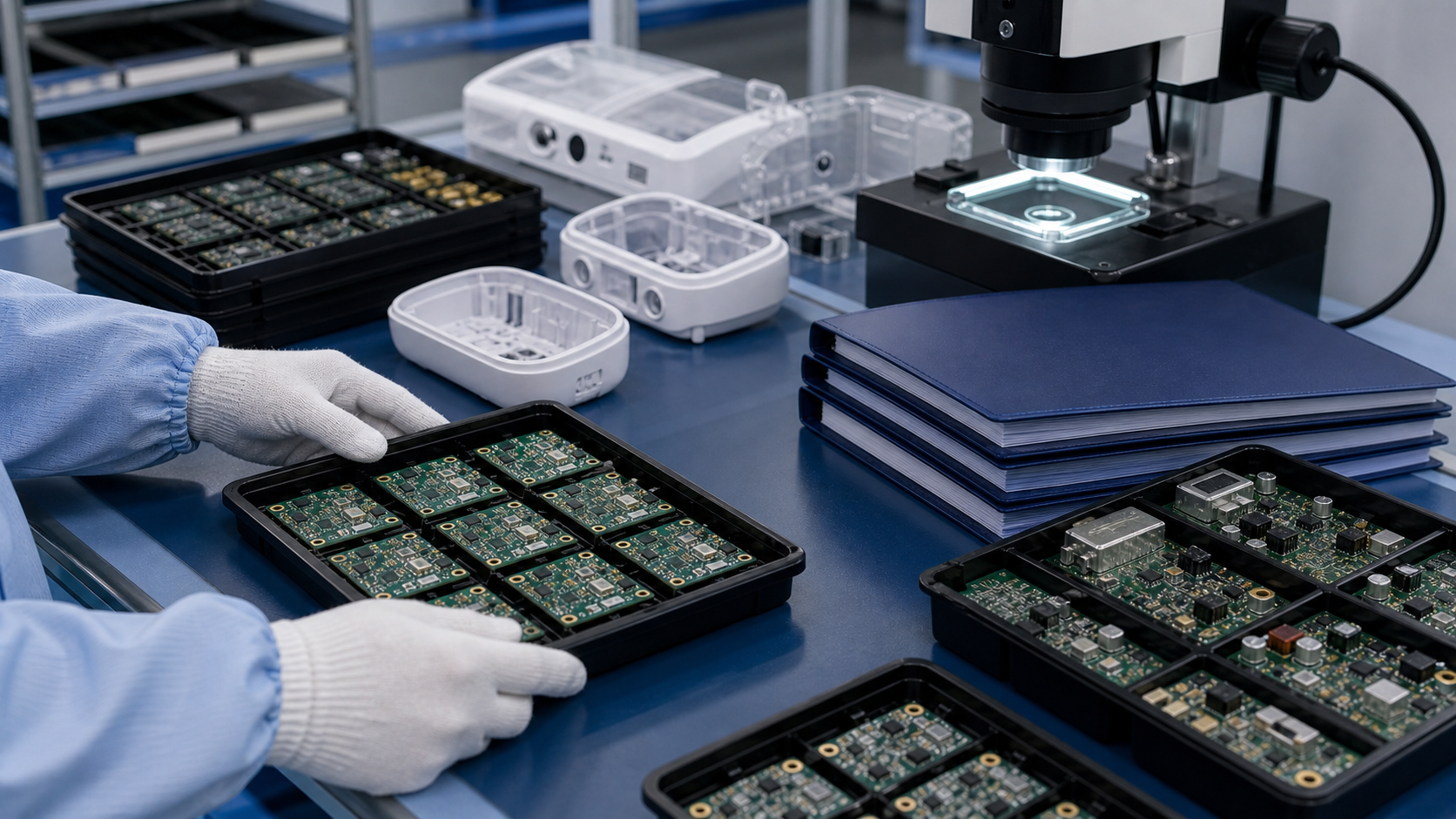Medical electronics PCB assemblies prepared for documented quality review