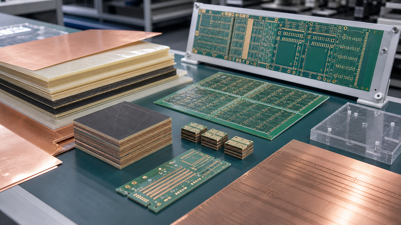 Multilayer PCB stack-up materials prepared for manufacturing review