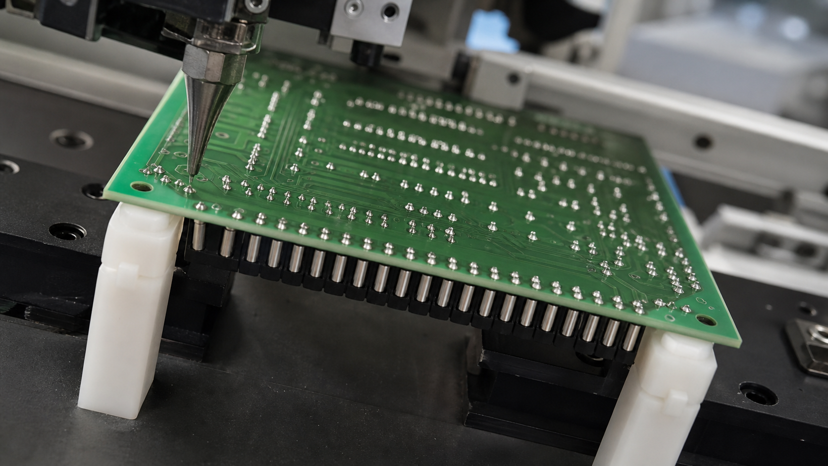 Through-hole solder joint inspection on a PCBA fixture